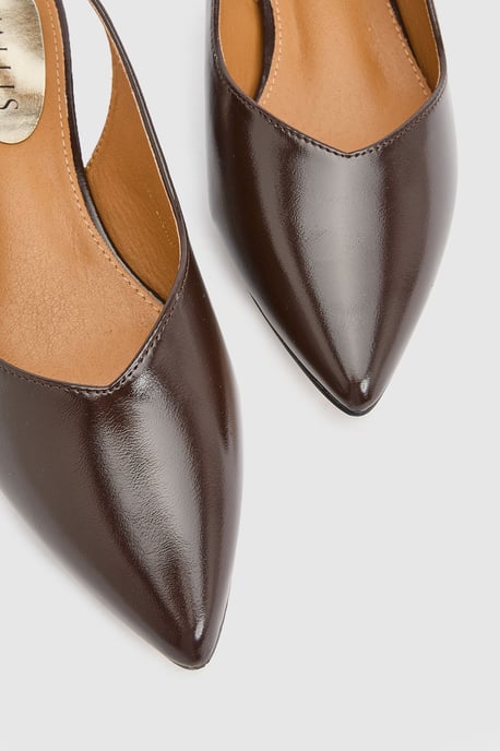 Isla Faux Leather Slingback Pointed Flats - Image 3