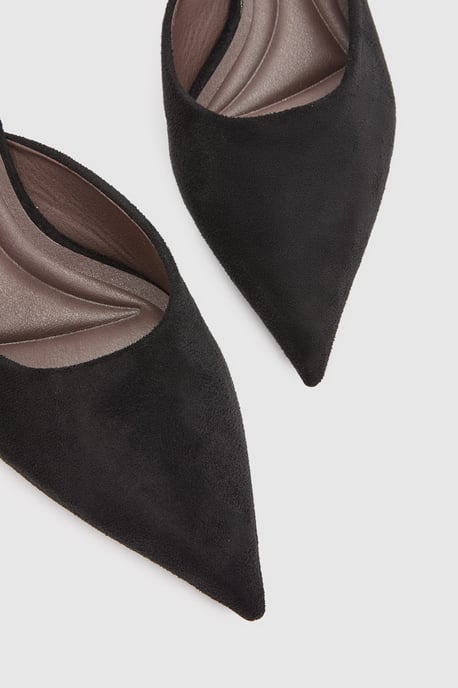 Becky Faux Suede Pointed Toe Medium Stiletto Heel Mules - Image 3