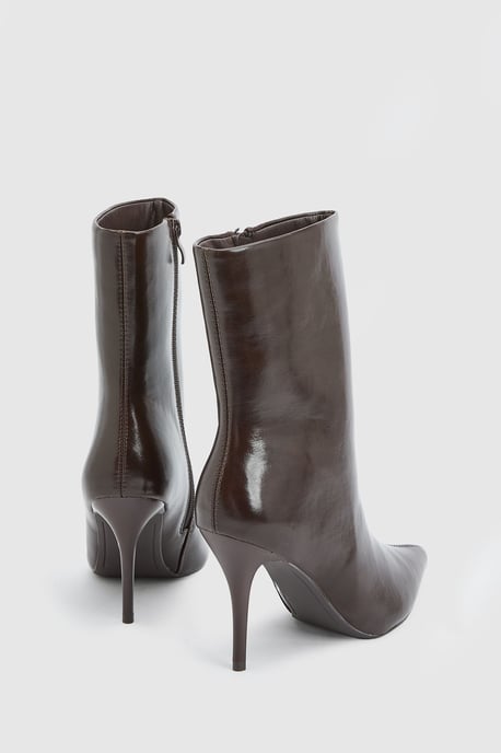 Yasmin Faux Leather High Stiletto Ankle Boots - Image 2