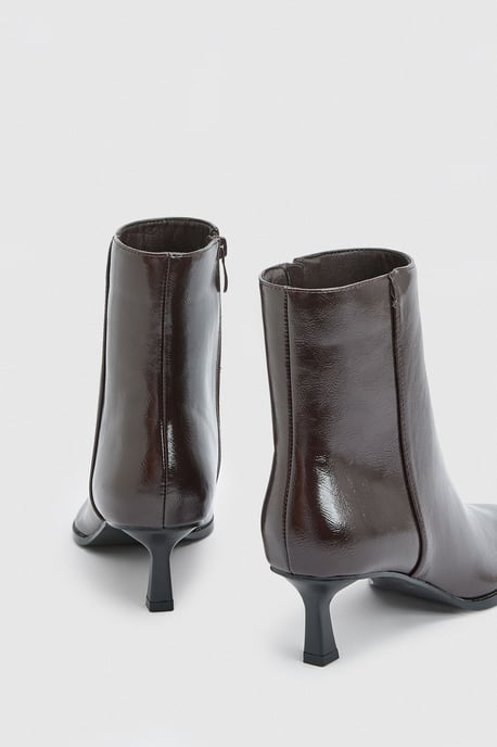 Harvie Faux Leather Low Stiletto Heel Ankle Boots - Image 2