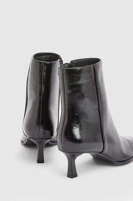 Harvie Faux Leather Low Stiletto Heel Ankle Boots - Image 2