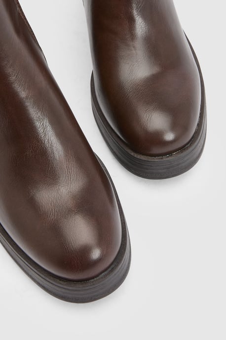 Lauren Faux Leather High Block Heel Ankle Boots - Image 3