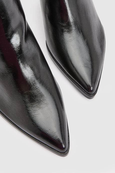 Harvie Faux Leather Low Stiletto Heel Ankle Boots - Image 3