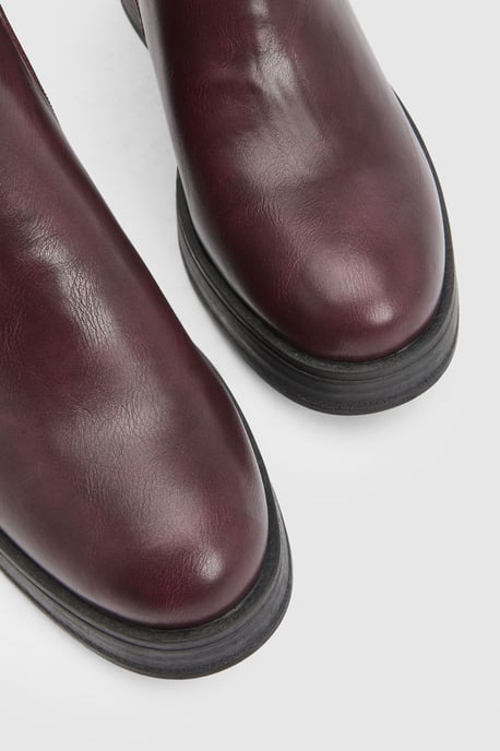 Lauren Faux Leather High Block Heel Ankle Boots - Image 5