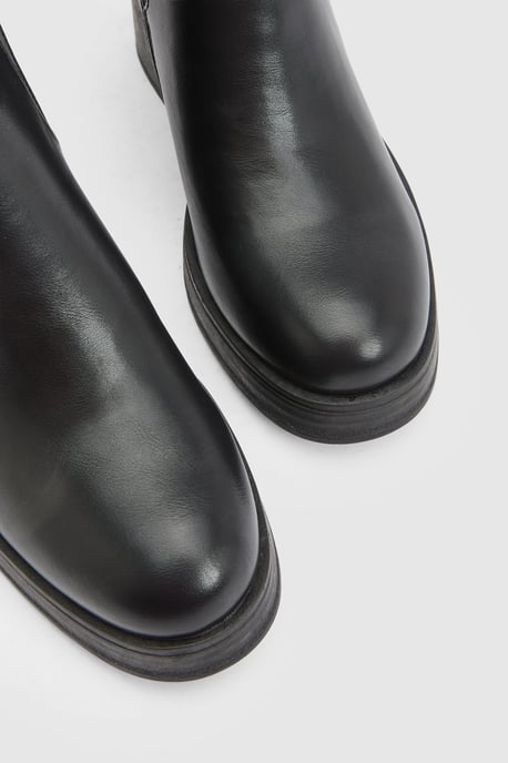 Lauren Faux Leather High Block Heel Ankle Boots - Image 3