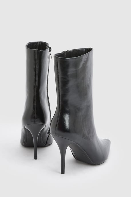 Yasmin Faux Leather High Stiletto Ankle Boots - Image 2
