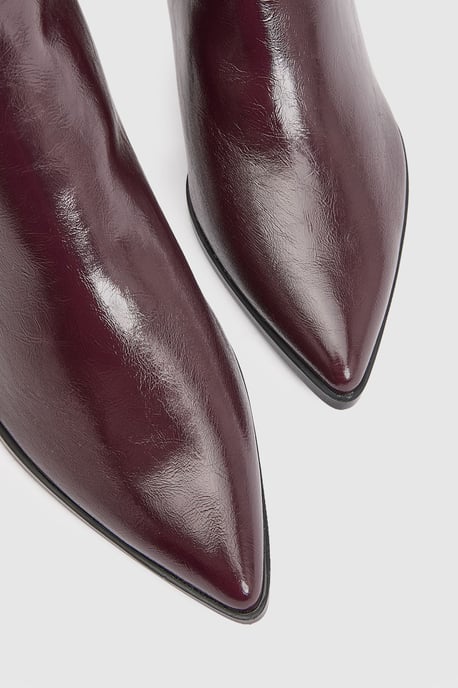 Harvie Faux Leather Low Stiletto Heel Ankle Boots - Image 3