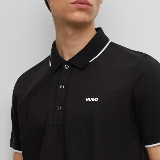 Men's Hugo Polo Shirt in Black 001 - Image 3