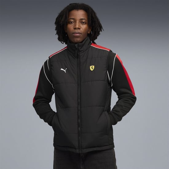 Men's Puma Ferrari Mt7 Padded Gilet in Black - Image 3