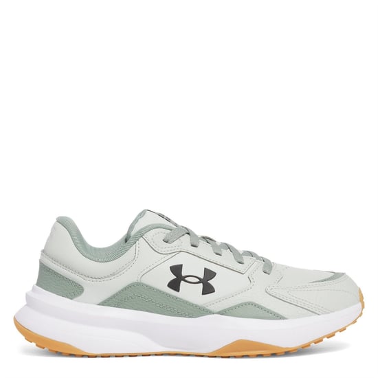 Men's Under Armour Edge Leather Low Top Trainers in Grn/Wht/Blk - Image 1