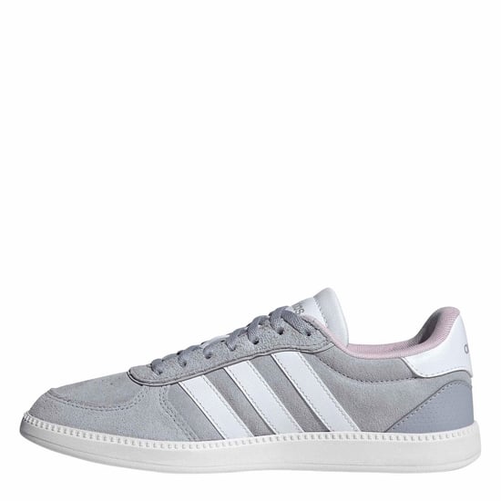Women's adidas Breaknet Sleek Court Trainers in Halo Silver/Ftw - Image 2