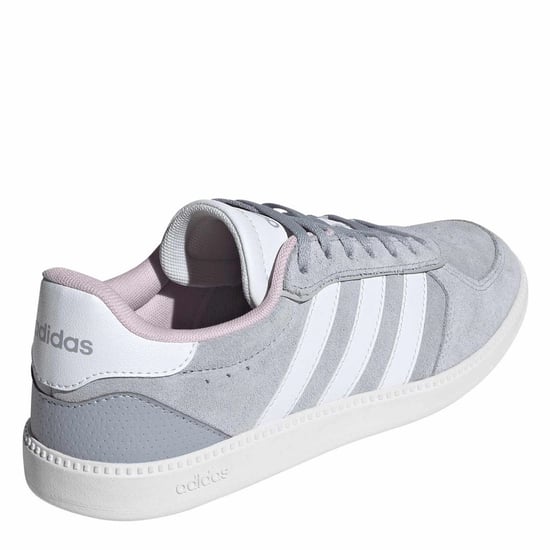 Women's adidas Breaknet Sleek Court Trainers in Halo Silver/Ftw - Image 4