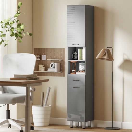 4goodz Kolomkast badkamerkast met planken en lade verstelbaar hoogglans - Image 6