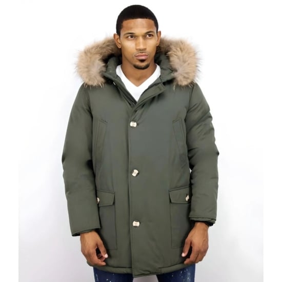 Enos Lange parka jas met bontkraag - Image 2