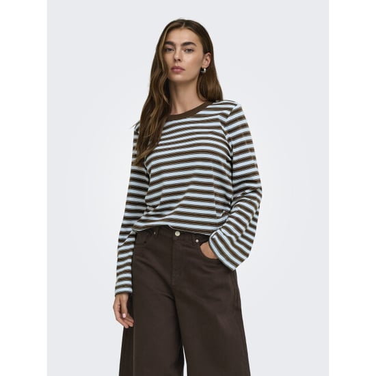 Only Onlluna happy gestreept longsleeve t-shirt - Image 1