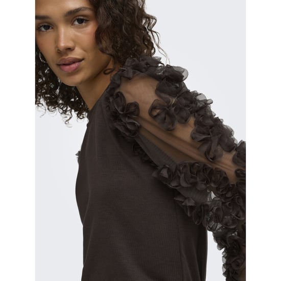 Jacqueline de Yong Fairview sweatshirt met 3d bloemen - Image 1