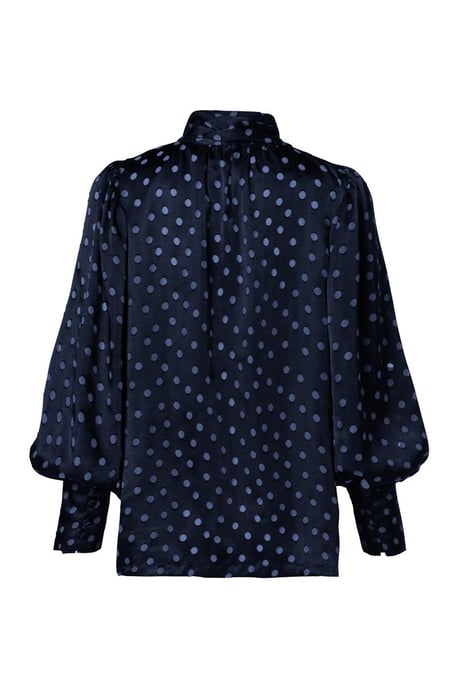 Caroline Tensen Clova Print Blouse Navy - Image 4