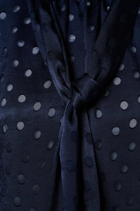 Caroline Tensen Clova Print Blouse Navy - Image 5