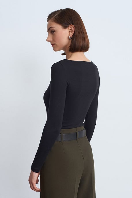 Dames Slim-fit Bootnek Langsleeve Blouse - Image 2