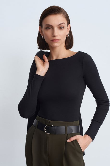 Dames Slim-fit Bootnek Langsleeve Blouse - Image 3