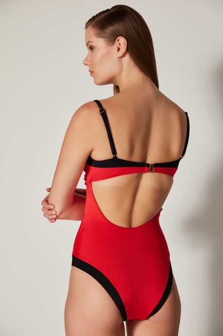 Solid Balconette One-Piece Swimsuit - Image 6