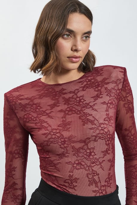 Lace Long Sleeve Bodysuit - Image 2