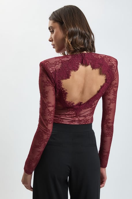 Lace Long Sleeve Bodysuit - Image 3