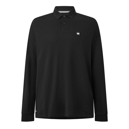 Men's Weekend Offender Barnum Long Sleeve Polo Shirt in BLACK - Image 1