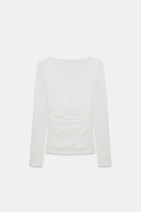 Slim Fit V-hals Gebreide Blouse - Image 5