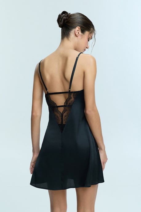 Satin Midi Slipdress Met Kant Trim - Image 5