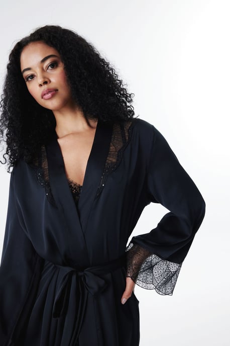 Women's Short Knit Robe With Tie Waist - Image 4