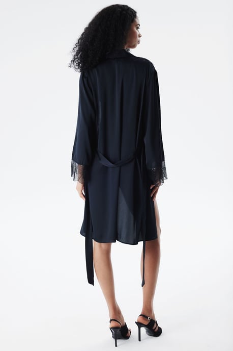 Women's Short Knit Robe With Tie Waist - Image 5