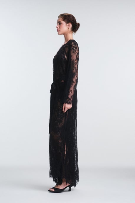 Geborduurde Maxi Robe Met Striksluiting - Image 2