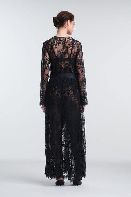 Geborduurde Maxi Robe Met Striksluiting - Image 3