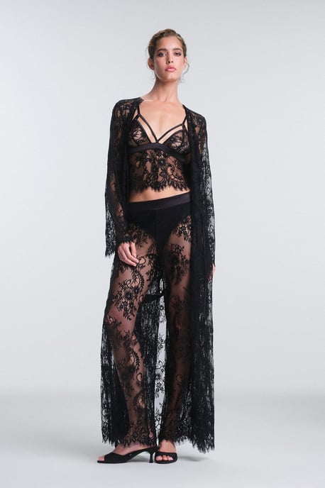 Geborduurde Maxi Robe Met Striksluiting - Image 4