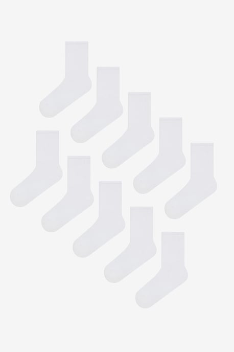 10-Pack Ribbade Crew Strumpor - Image 1