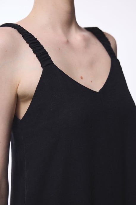 Getailleerde V-hals Rechtaflopende Jumpsuit Met Zakjes - Image 4