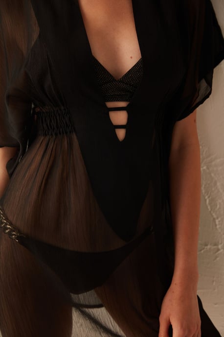 Transparent Mini Kimono Beach Cover-up - Image 3