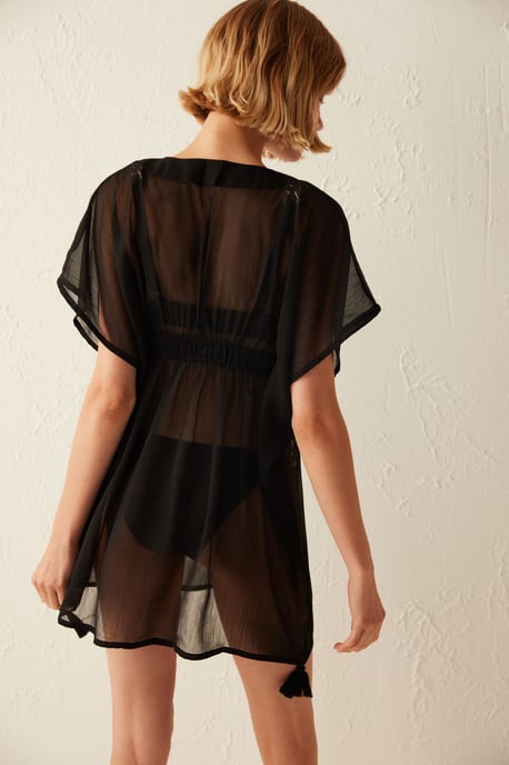 Transparent Mini Kimono Beach Cover-up - Image 4