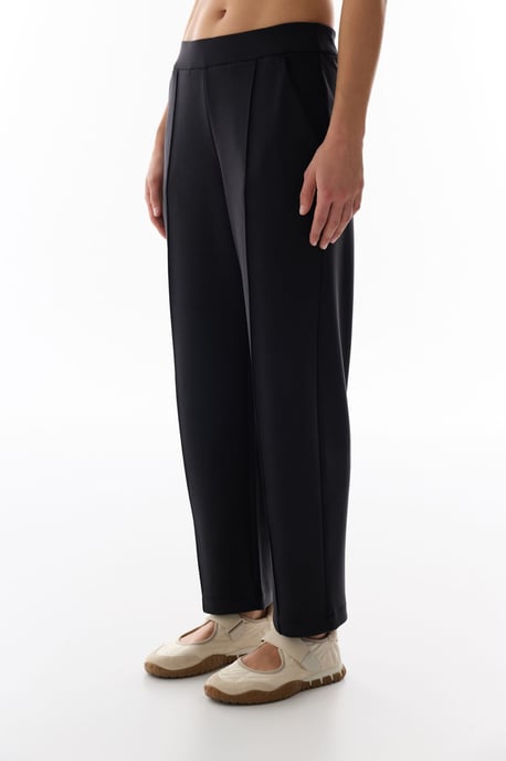 Mid-waist Oversized Straight-leg Jersey Trousers - Image 1