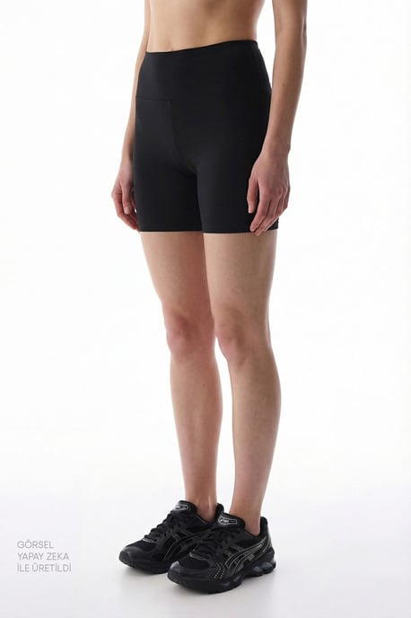 Högmidjade smala stickade shorts - Image 1