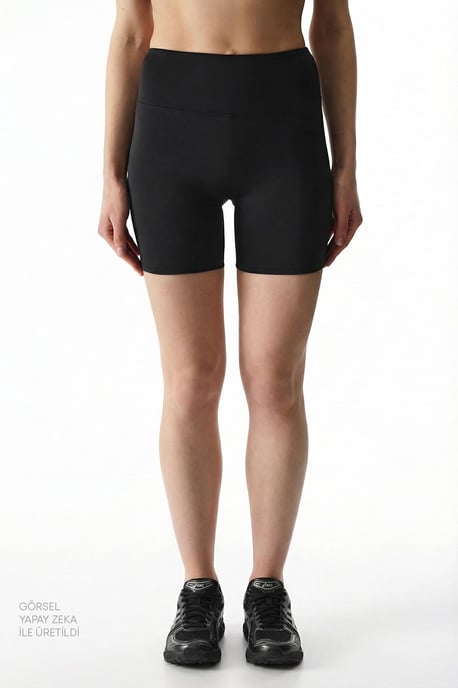 Högmidjade smala stickade shorts - Image 2