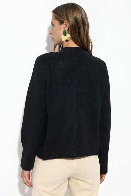 Women's Ribbed V-neck Button Cardigan - Image 3