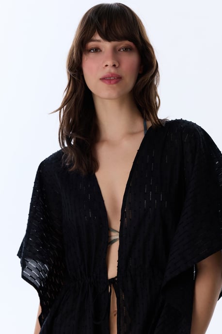 Overmaatse Geweven Katoenen Strandkimono - Image 3