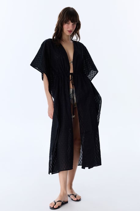 Overmaatse Geweven Katoenen Strandkimono - Image 5