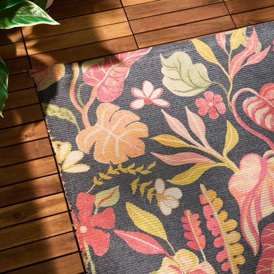 Furn Tropical Bloom Indoor/Outdoor Rug, Black - Image 2