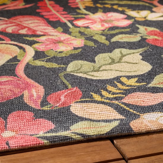 Furn Tropical Bloom Indoor/Outdoor Rug, Black - Image 3