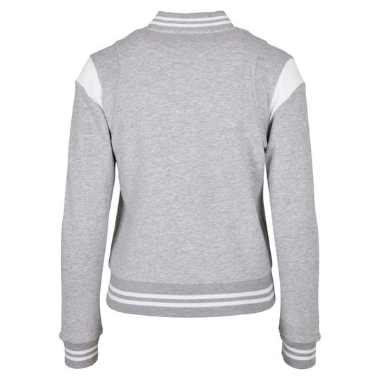 Urban Classics Dames/Dames College Organic Sweat Jacket (Grijs/Wit) - Image 2