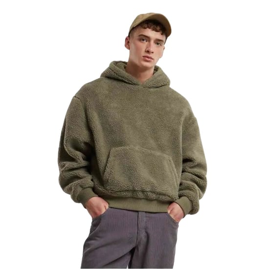 Urban Classics Heren Teddy Fleece Oversized Hoodie (Lichtgroen) - Image 3