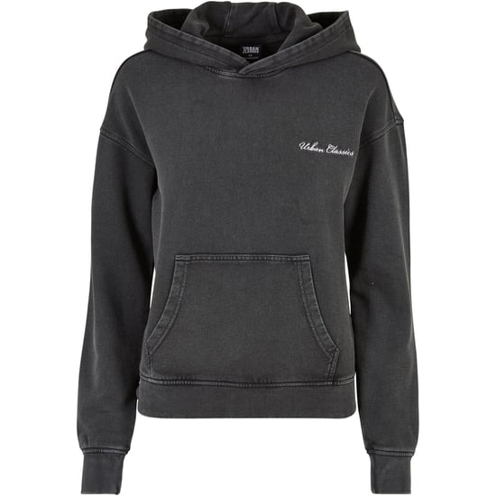 Urban Classics Dames/Dames Geborduurde Badstof Logo Hoodie (Zwart) - Image 2